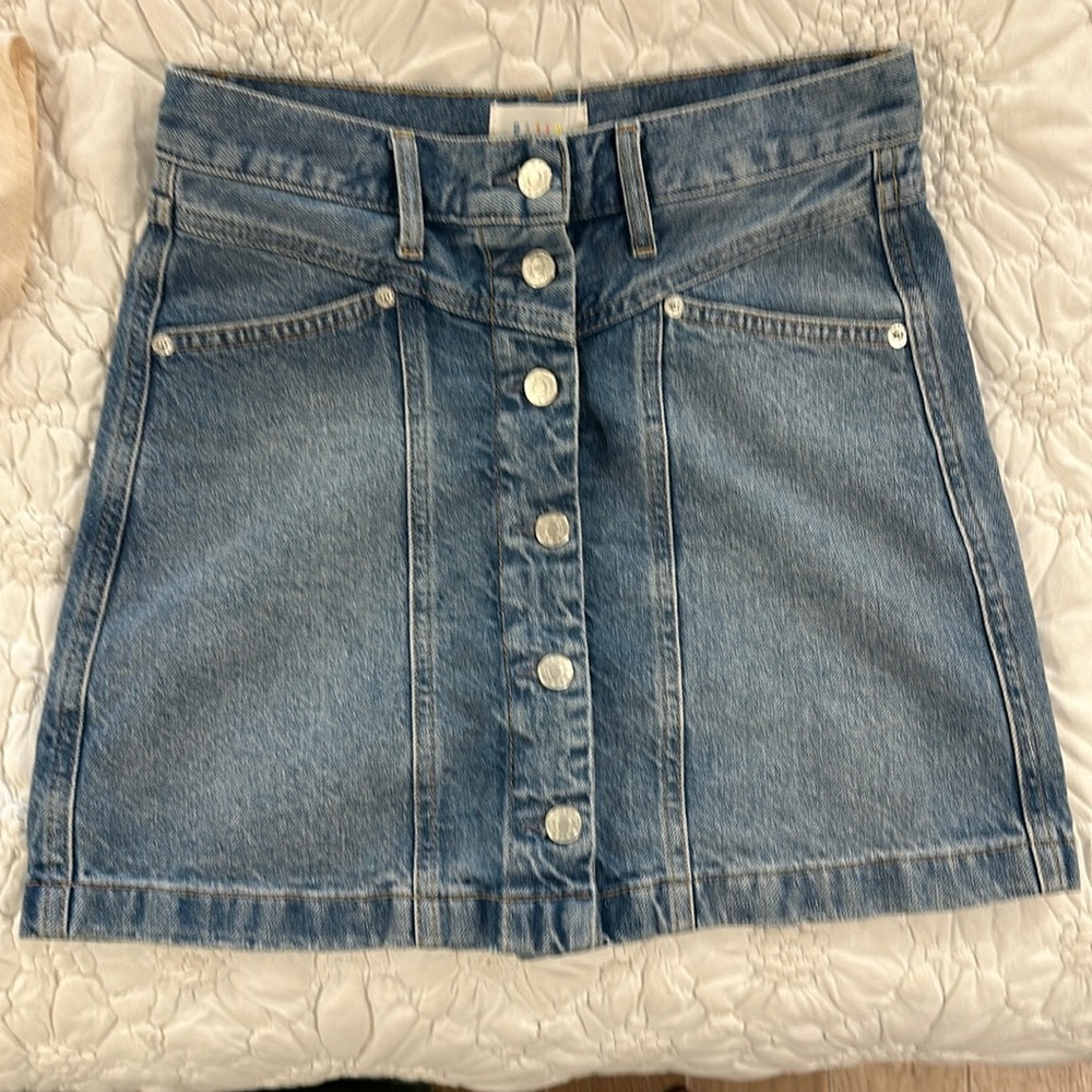 Rails denim skirt